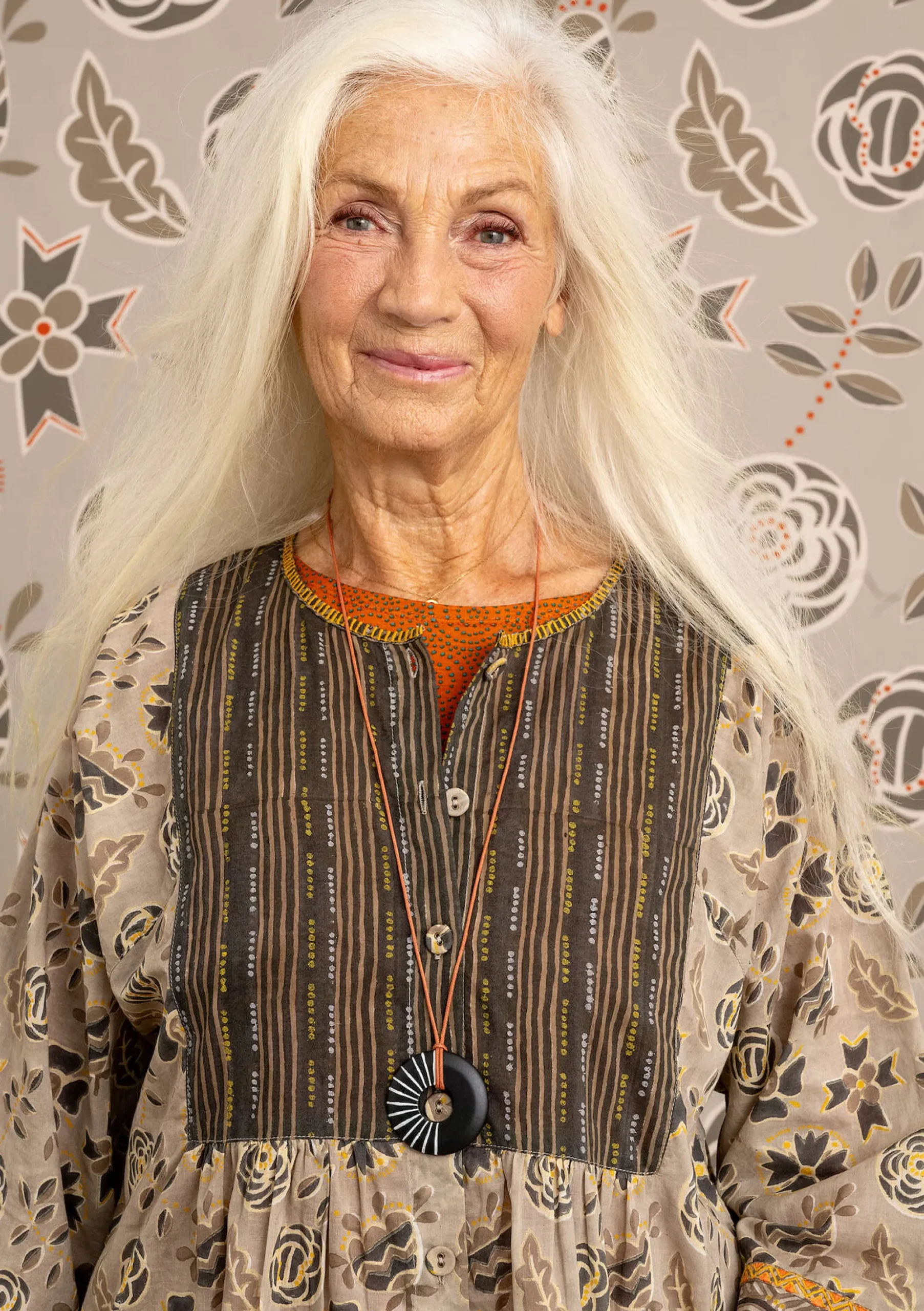 Outlet Gudrun Sjödén Künstlerbluse Amber Aus Bio-Baumwolle kalkstein