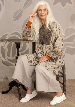 Outlet Gudrun Sjödén Künstlerbluse Amber Aus Bio-Baumwolle kalkstein