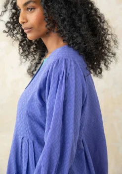 Sale Gudrun Sjödén Künstlerbluse Aus Bio-Baumwollgewebe himmelblau