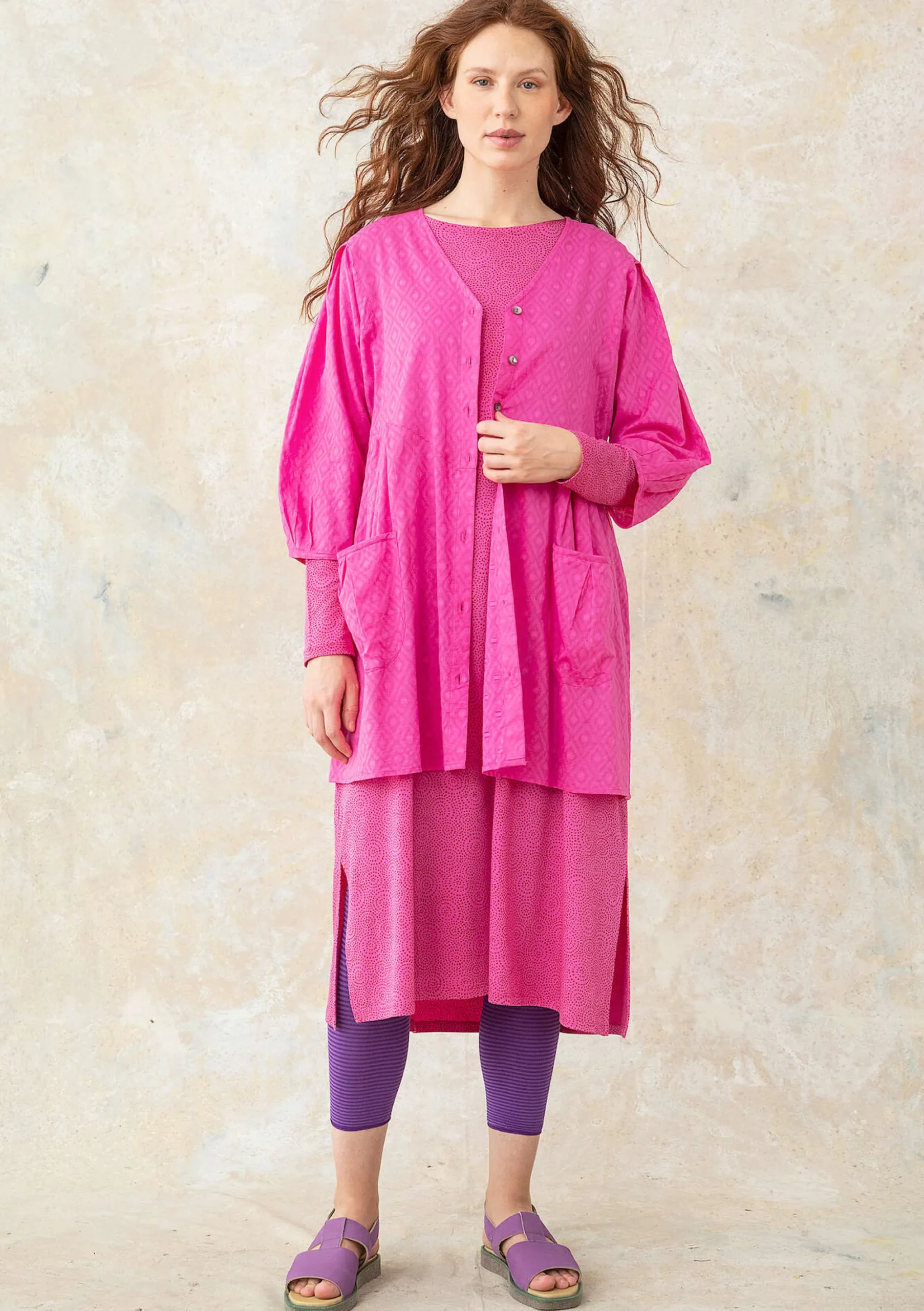 Online Gudrun Sjödén Künstlerbluse Aus Bio-Baumwollgewebe hibiskus