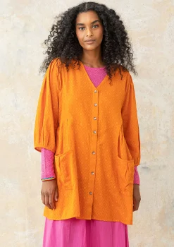 Sale Gudrun Sjödén Künstlerbluse Aus Bio-Baumwollgewebe masala