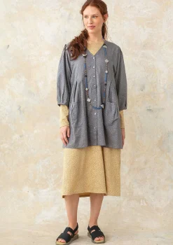 Online Gudrun Sjödén Künstlerbluse Aus Bio-Baumwollgewebe grafit
