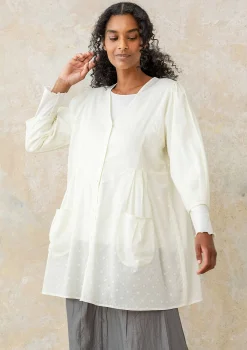 Outlet Gudrun Sjödén Künstlerbluse Aus Bio-Baumwollgewebe ungebleicht
