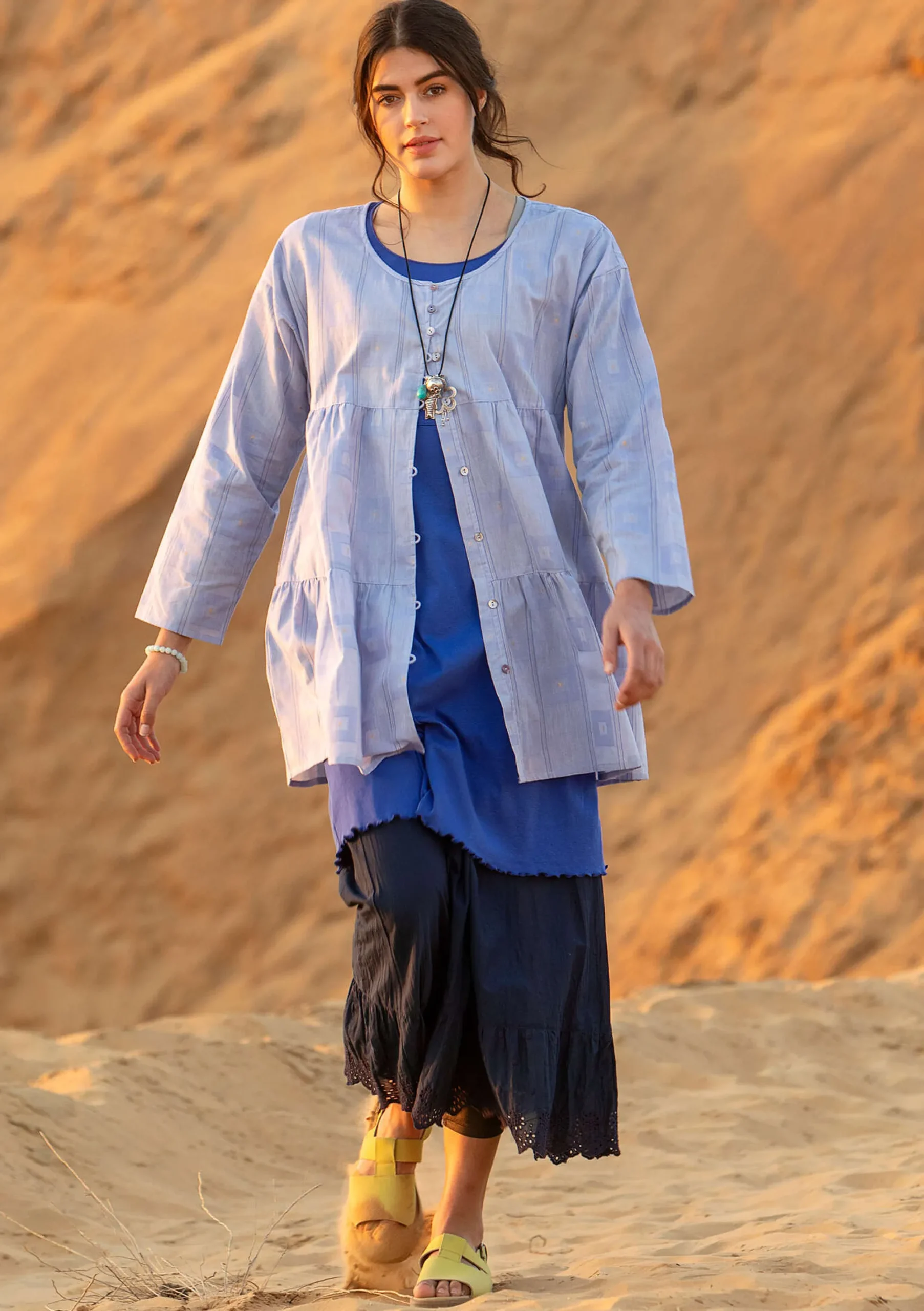 Sale Gudrun Sjödén Künstlerbluse Cirrus Aus Bio-Baumwolle lavendel