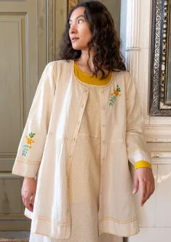 Sale Gudrun Sjödén Künstlerbluse Shimla Aus Bio-Baumwolle/Leinen Mandelmilch