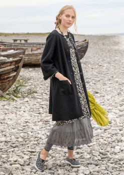 Clearance Gudrun Sjödén Langstrickjacke Aus Gefilzter Bio-Wolle schwarz