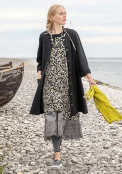 Clearance Gudrun Sjödén Langstrickjacke Aus Gefilzter Bio-Wolle schwarz