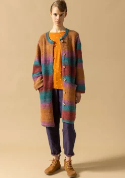 Clearance Gudrun Sjödén Langstrickjacke Ella Aus Wolle/Bio-Baumwolle kupfer