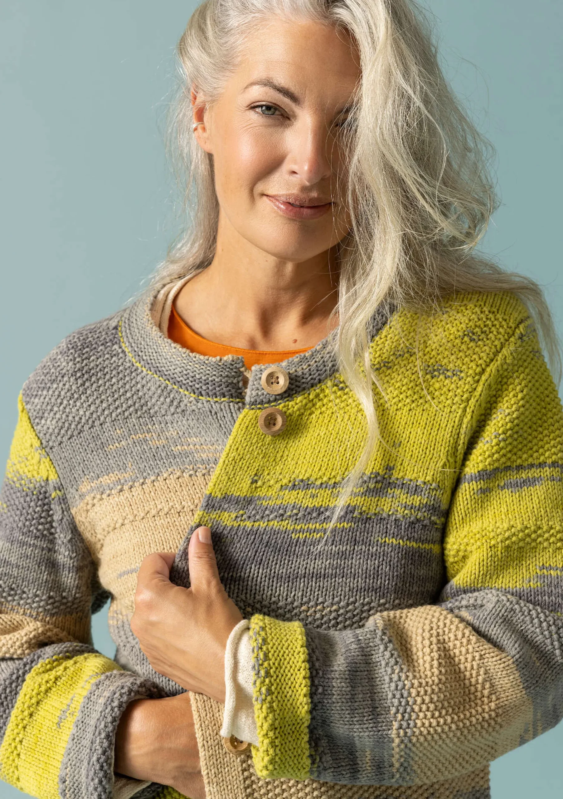Clearance Gudrun Sjödén Langstrickjacke Ella Aus Wolle/Bio-Baumwolle hafer