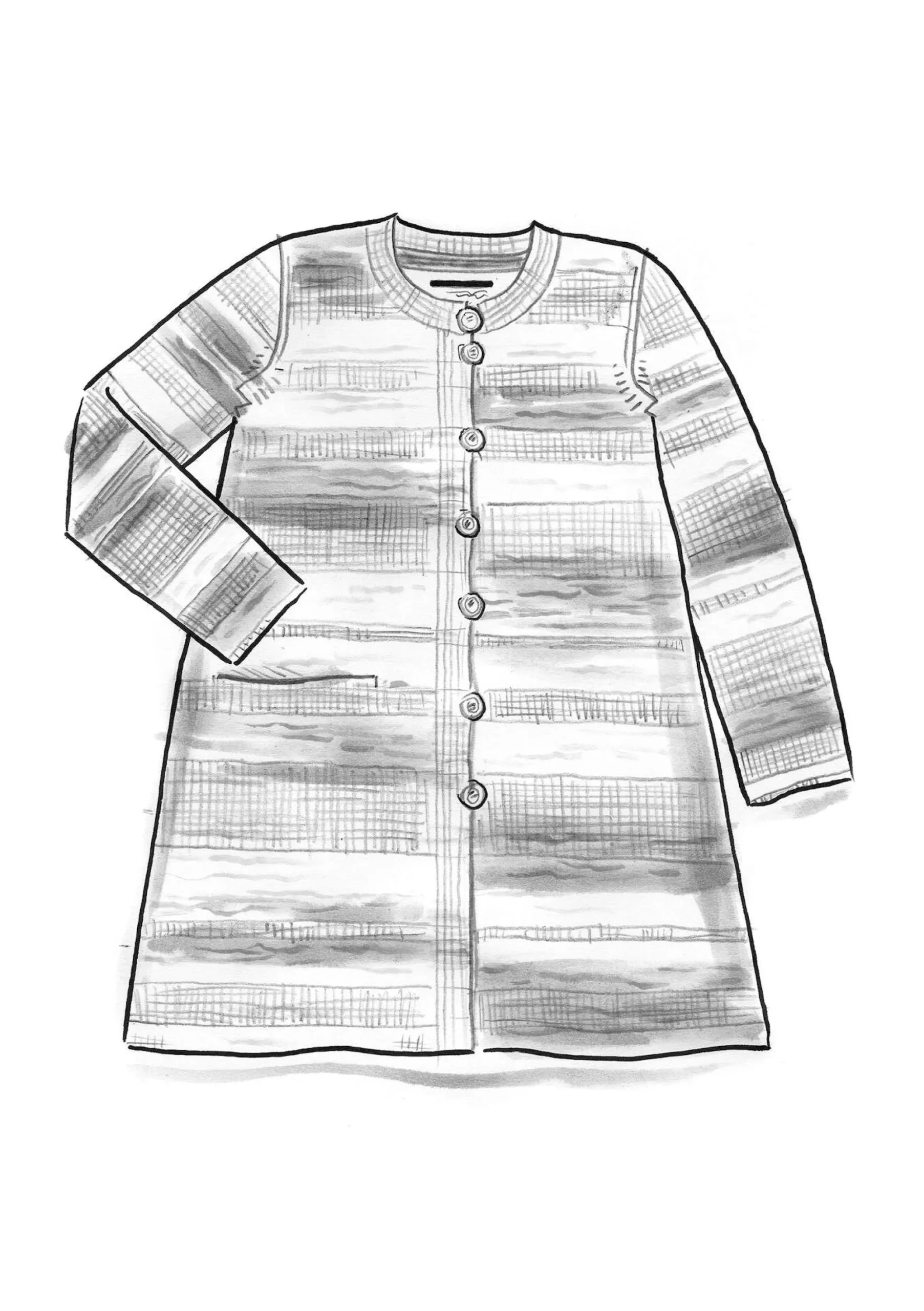 Clearance Gudrun Sjödén Langstrickjacke Ella Aus Wolle/Bio-Baumwolle hafer