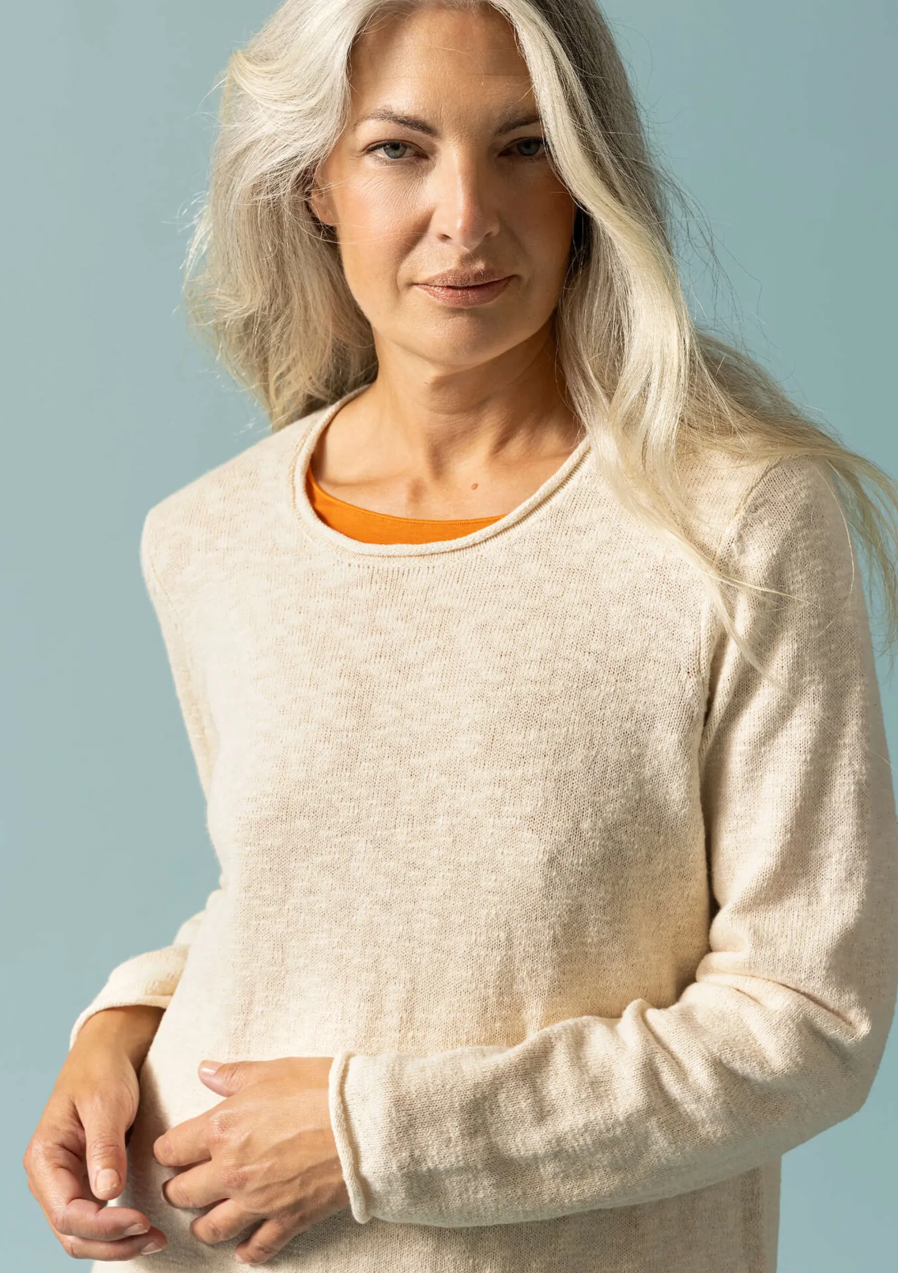 Sale Gudrun Sjödén Lieblingspullover Abby Aus Bio-/Recycling-Baumwolle ungefärbt