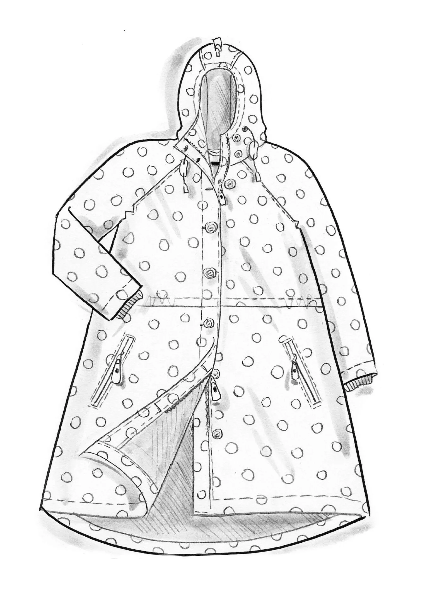 Gudrun Sjödén Parka Francis Aus Bio-Baumwollgewebe dunkelindigo-gemustert