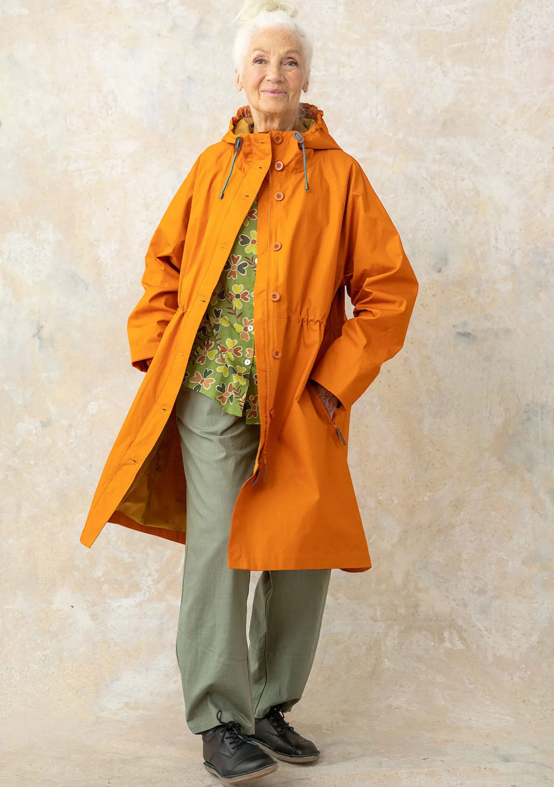 Sale Gudrun Sjödén Parka Francis Aus Bio-Baumwollgewebe masala