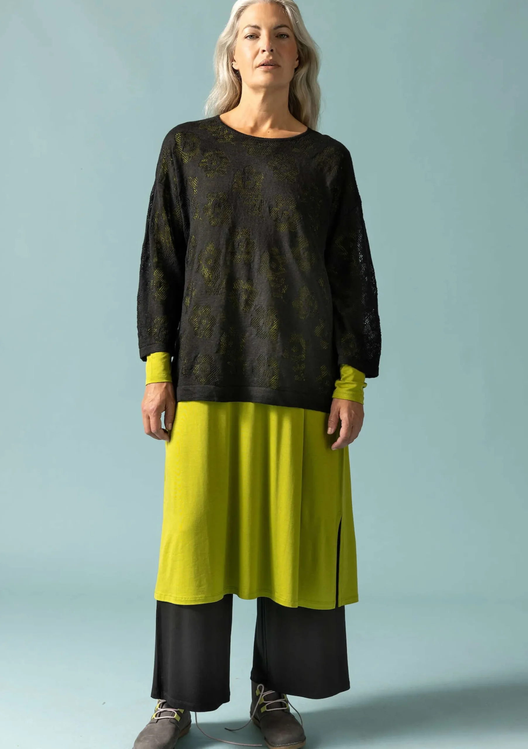 Best Gudrun Sjödén Pointelle-Pullover Aus Leinen/Recycling-Leinen schwarz