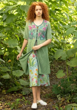 Discount Gudrun Sjödén Pointelle-Strickjacke Iris Aus Leinen/Recycling-Baumwolle staubgrün