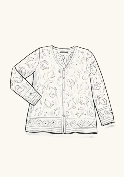 Clearance Gudrun Sjödén Pointelle-Strickjacke Luisa Aus Leinen/Recycling-Baumwolle dunkellavendel