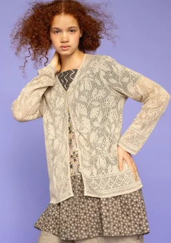 Best Gudrun Sjödén Pointelle-Strickjacke Luisa Aus Leinen/Recycling-Baumwolle natur/ungefärbt