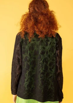 Online Gudrun Sjödén Pointelle-Strickjacke Luisa Aus Leinen/Recycling-Baumwolle schwarz