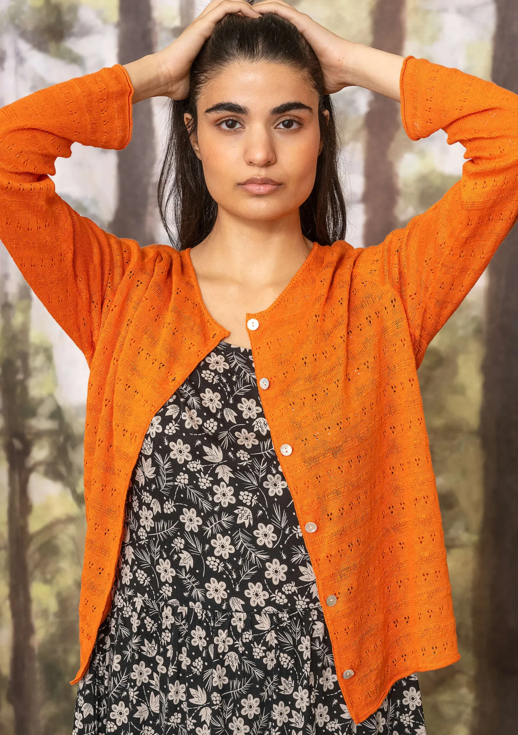 Clearance Gudrun Sjödén Pointelle-Strickjacke nektar
