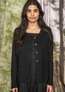 Clearance Gudrun Sjödén Pointelle-Strickjacke schwarz