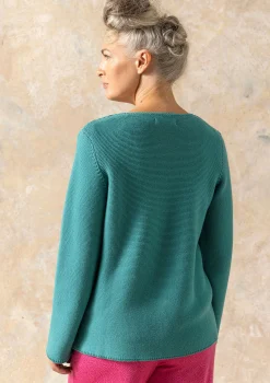 Hot Gudrun Sjödén Pullover Aus Recycling-Baumwolle aqua