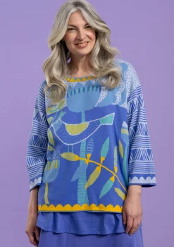 Gudrun Sjödén Pullover Birdie Aus Bio-/Recycling-Baumwolle mildes blau