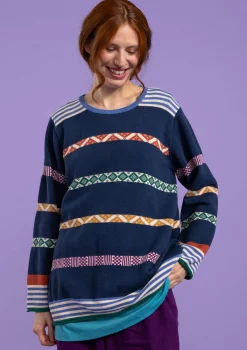 Outlet Gudrun Sjödén Pullover Shoko Aus Bio-Baumwolle indigoblau
