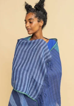 Sale Gudrun Sjödén Schal Ella Aus Leinen dunkelindigo