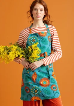 Hot Gudrun Sjödén Schürze Sunflower Aus Bio-Baumwolle/Leinen türkis