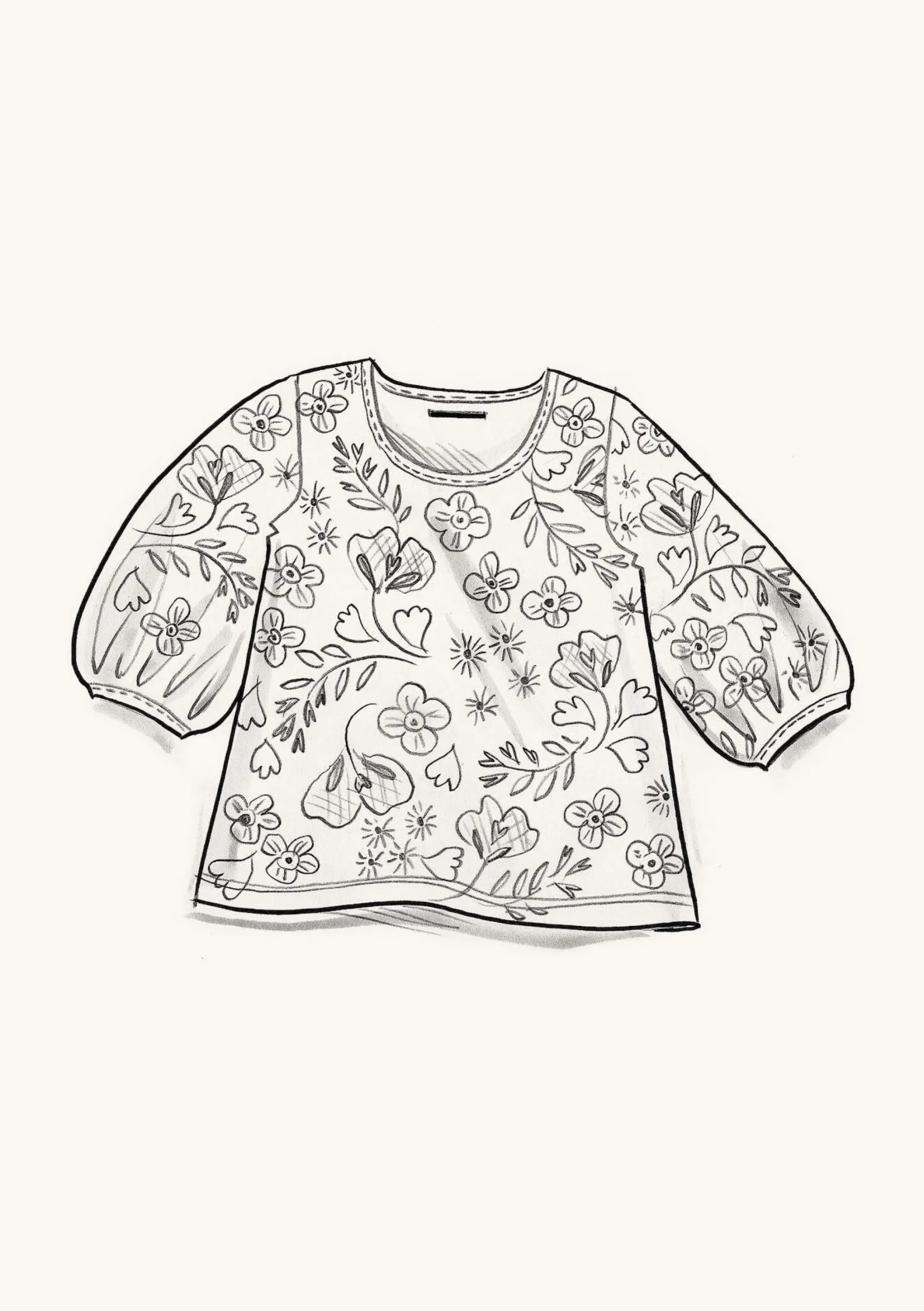 Best Gudrun Sjödén Shirt Eva Aus Bio-Baumwolle halbgebleicht