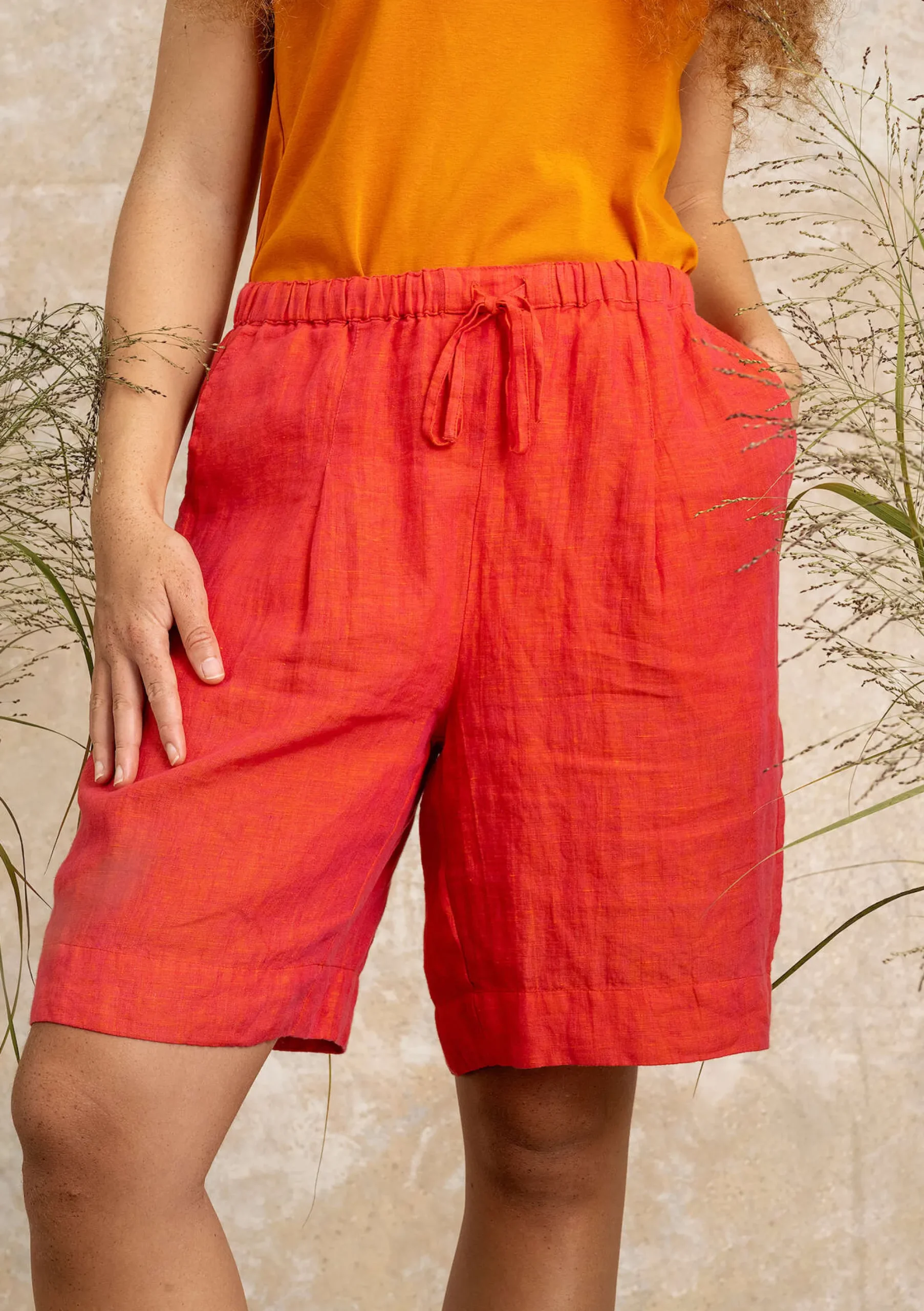 Discount Gudrun Sjödén Shorts Aus Leinengewebe radieschen