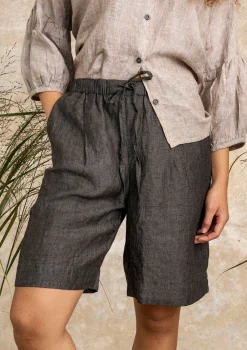 Hot Gudrun Sjödén Shorts Aus Leinengewebe schwarz
