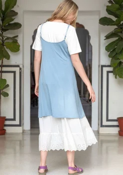 Gudrun Sjödén Slipkleid Aus Lyocell/Elasthan taubenblau