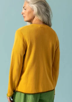 Clearance Gudrun Sjödén Strickjacke Aus Bio-/Recycling-Baumwolle hellocker