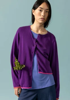 Hot Gudrun Sjödén Strickjacke Aus Bio-/Recycling-Baumwolle pflaume