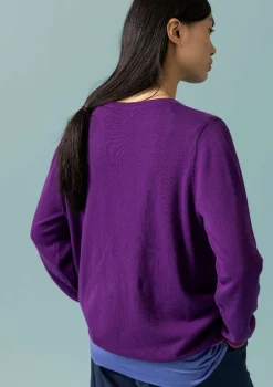 Hot Gudrun Sjödén Strickjacke Aus Bio-/Recycling-Baumwolle pflaume