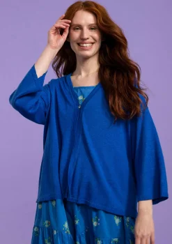 Outlet Gudrun Sjödén Strickjacke Aus Leinen saphirblau