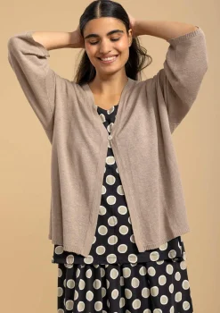 Clearance Gudrun Sjödén Strickjacke Aus Leinen dunkelnatur