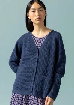 Gudrun Sjödén Strickjacke Aus Recycling-Baumwolle indigo