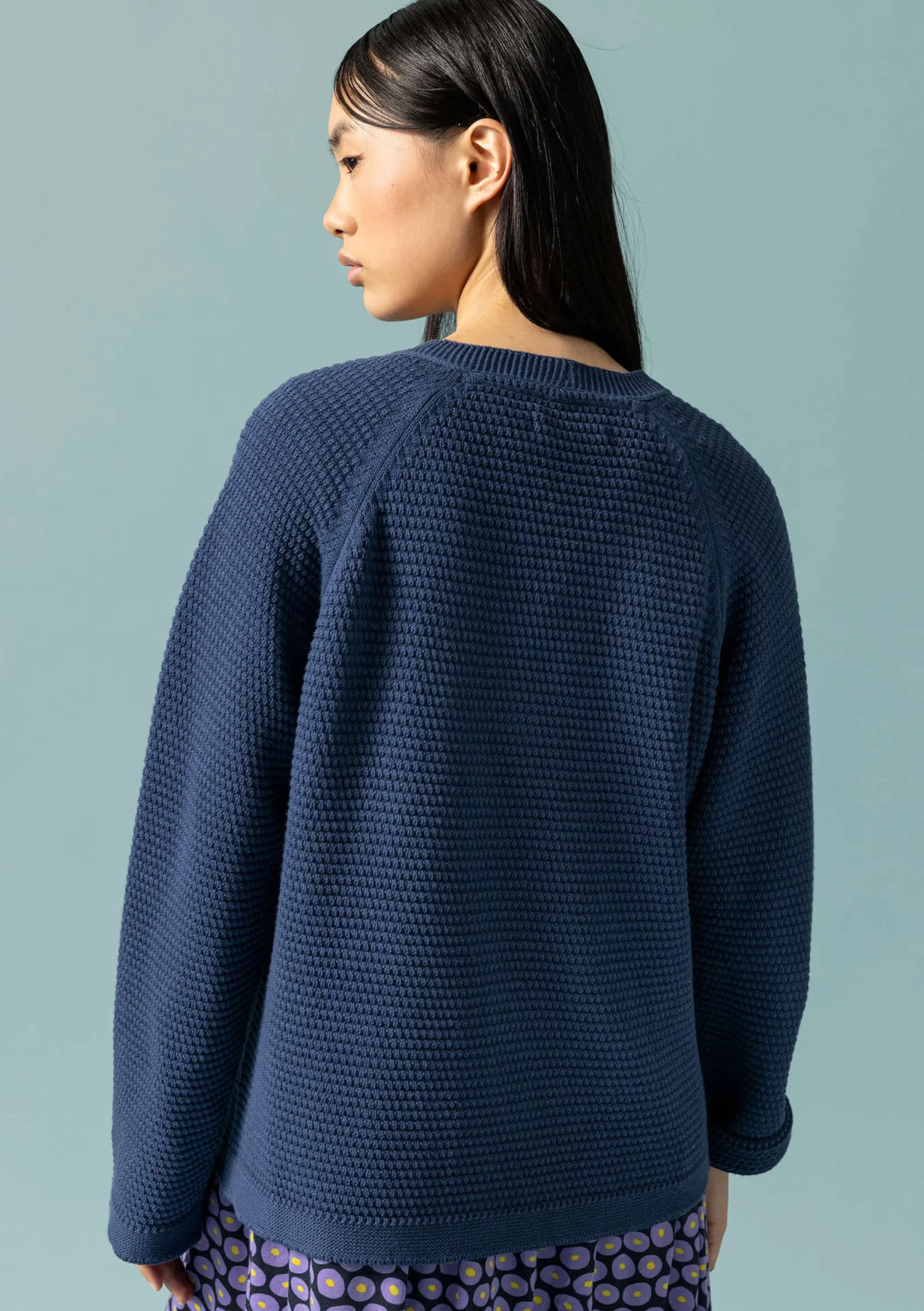 Gudrun Sjödén Strickjacke Aus Recycling-Baumwolle indigo