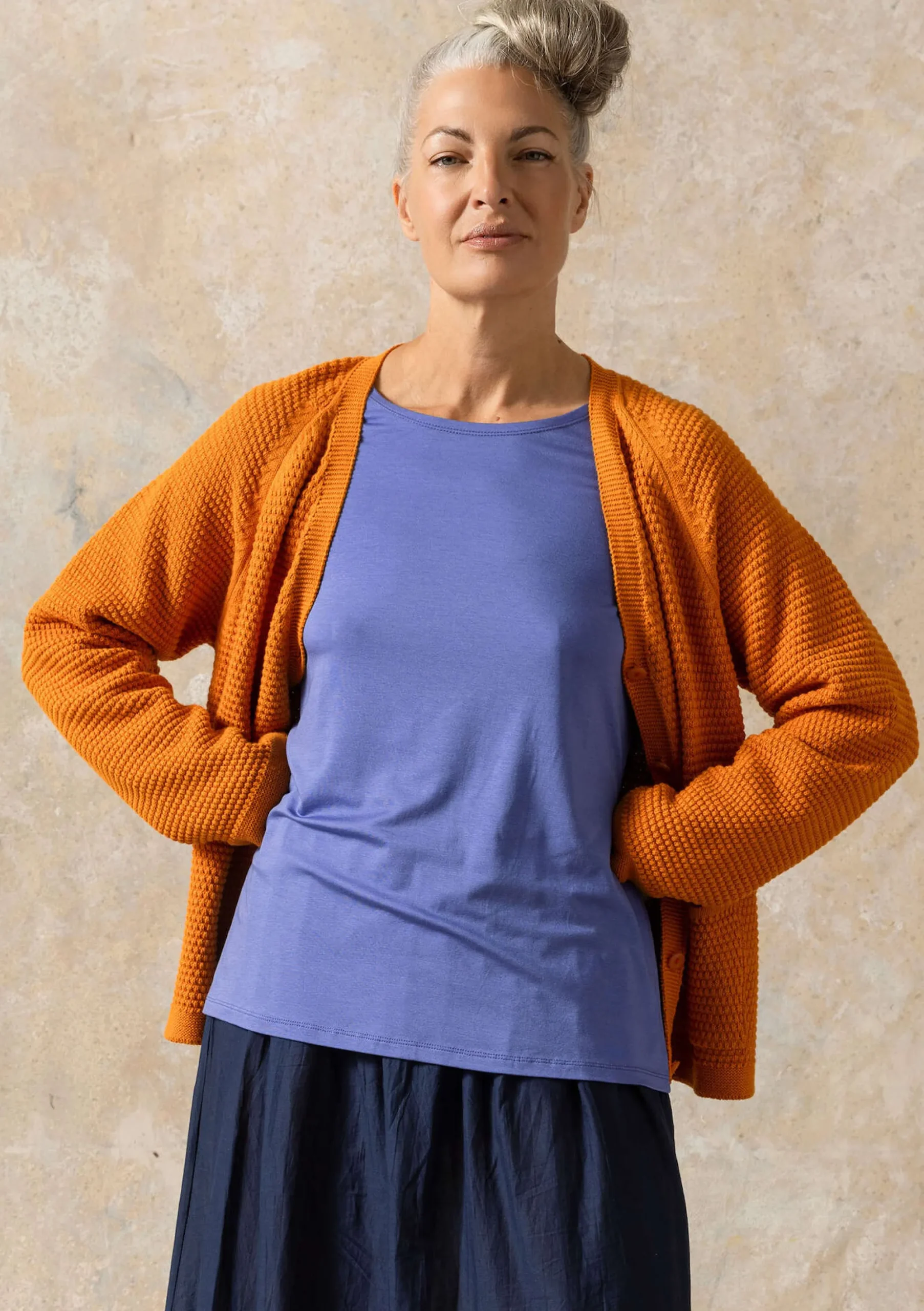 Sale Gudrun Sjödén Strickjacke Aus Recycling-Baumwolle masala