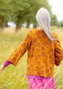 Outlet Gudrun Sjödén Strickjacke Flora-Li Aus Bio-/Recycling-Baumwolle curry
