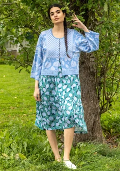 Sale Gudrun Sjödén Strickjacke Hilda Aus Bio-/Recycling-Baumwolle mildes blau