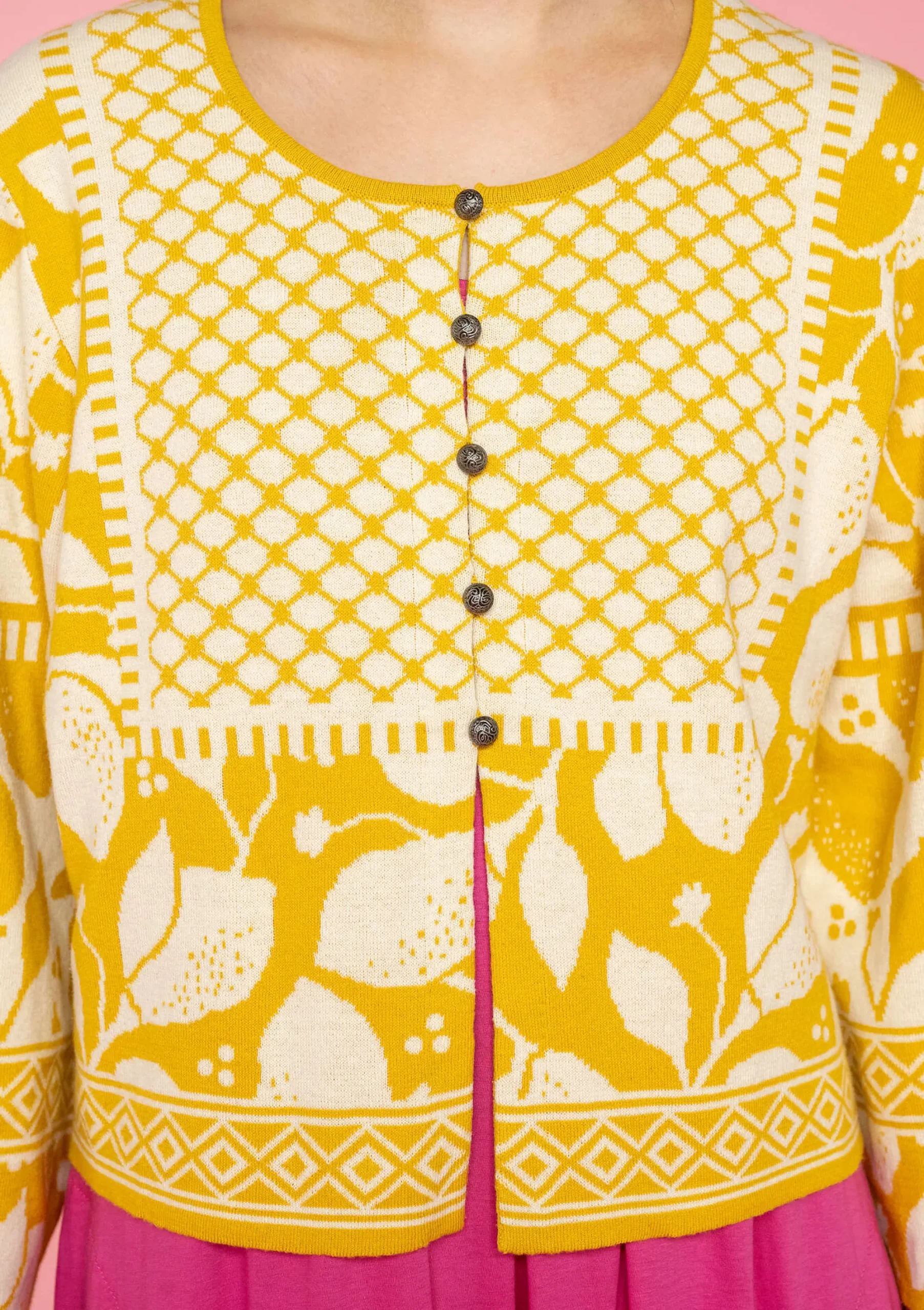 Sale Gudrun Sjödén Strickjacke Hilda Aus Bio-/Recycling-Baumwolle ananas