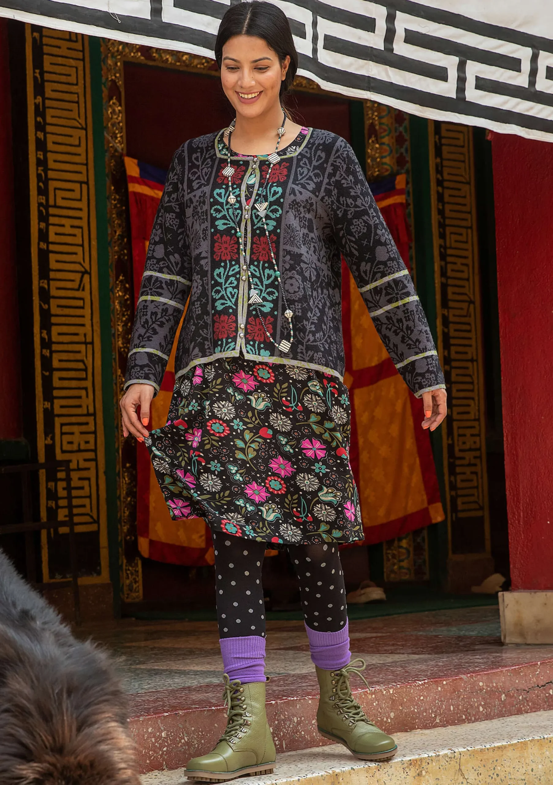 Hot Gudrun Sjödén Strickjacke Jurta Aus Wolle/Lyocell schwarz
