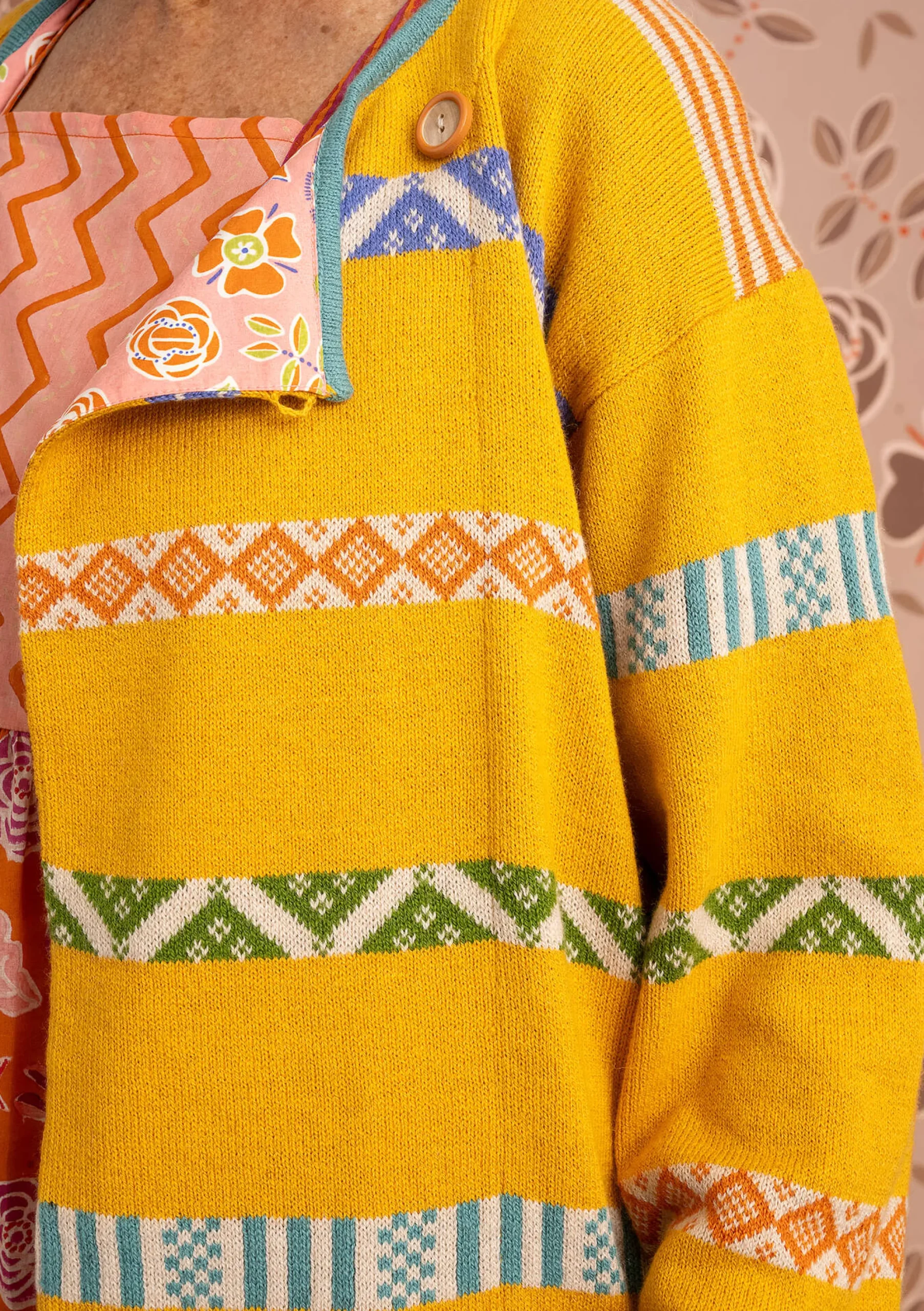 Online Gudrun Sjödén Strickjacke Shoko Aus Bio-Baumwolle/Wolle rapsfeld