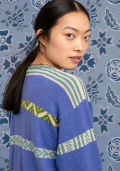 Outlet Gudrun Sjödén Strickjacke Shoko Aus Bio-Baumwolle/Wolle himmelblau