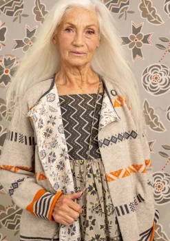 Clearance Gudrun Sjödén Strickjacke Shoko Aus Bio-Baumwolle/Wolle kalkstein