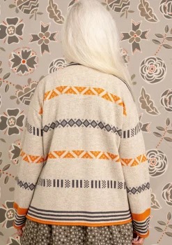Clearance Gudrun Sjödén Strickjacke Shoko Aus Bio-Baumwolle/Wolle kalkstein
