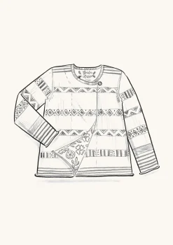 Clearance Gudrun Sjödén Strickjacke Shoko Aus Bio-Baumwolle/Wolle kalkstein